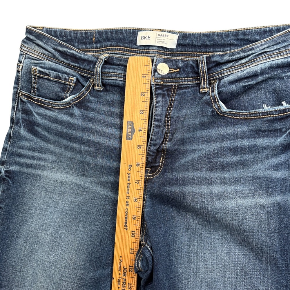 BKE Gabby Ankle Skinny Jeans Womens 31 Blue High Rise Curvy Distressed Hem - Picture 8 of 10